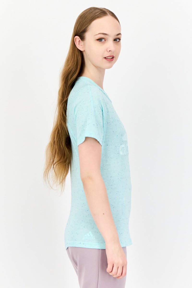 Adidas Women Sportswear Fit Short Sleeve Winners 3,0 Outdoor T-Shirt, Turquoise - Image 2