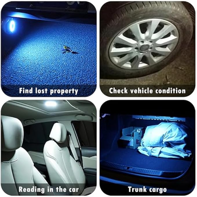 Khazna Car Dome Light Super Bright Usb Rechargeable Led Lamp For Interior Ceiling Trunk Cargo Area Universal MultiFunction Vehicle Light For Rv Truck Car Camping Bedroom Cabinet - Image 4