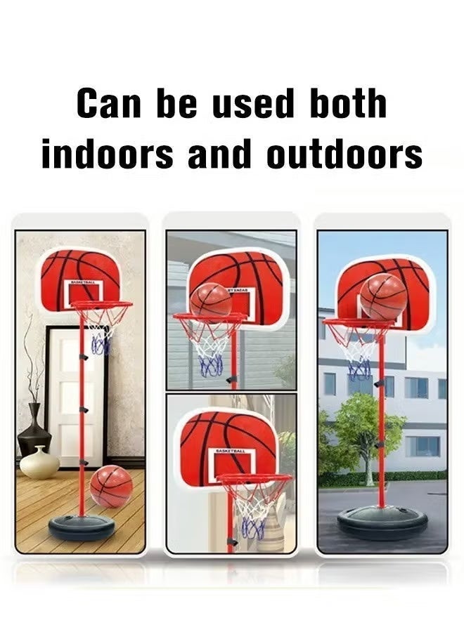 180cm Basketball Stand Hoop Set, Kids Basket Holder Include Ball and Inflator, Adjustable Basketball Stand, Basket Holder Hoop Goal, Outdoor Fun Sports Activity Game,Portable Adjustable Height Children Basketball Hoop with Ball & Pump, Indoor Outdoor Sport Activity Game Gift Toddler. - Image 3