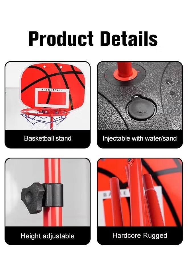 180cm Basketball Stand Hoop Set, Kids Basket Holder Include Ball and Inflator, Adjustable Basketball Stand, Basket Holder Hoop Goal, Outdoor Fun Sports Activity Game,Portable Adjustable Height Children Basketball Hoop with Ball & Pump, Indoor Outdoor Sport Activity Game Gift Toddler. - Image 5