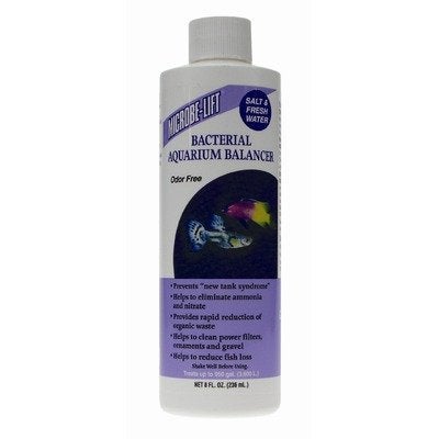 Microbe Lift MICROBE-LIFT Bacterial Cleaner and Balancer for Salt and Fresh Water Tanks and Aquariums, Reduces Organic Waste and Prevents New Tank Syndrome, 8oz - Image 1