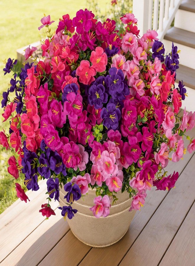 Lnoicy 16 Bundles Realistic Artificial Camellia Flowers for Outdoor, UV Resistant Faux Lifelike Fake Flowers for Home Decor, Wedding, Centerpiece（Purple/Magenta/Rose Red/Pink） - Image 1