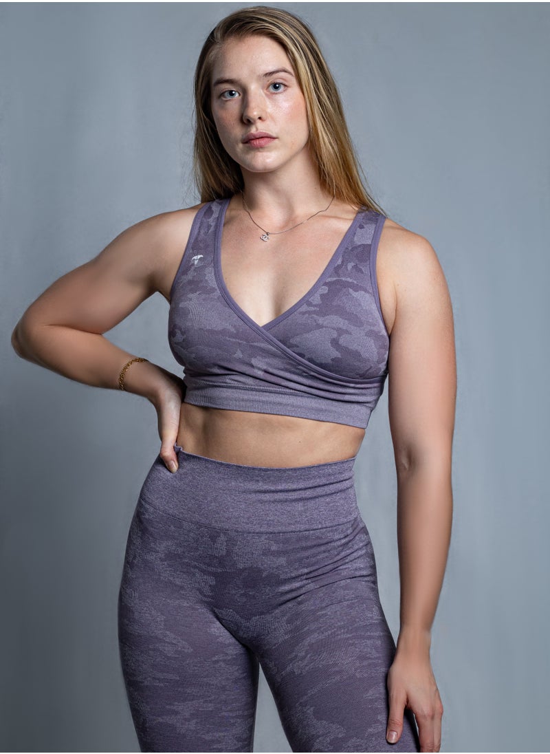The Team Apparel ADAPT CAMO SEAMLESS RACER BACK SPORTS BRA 