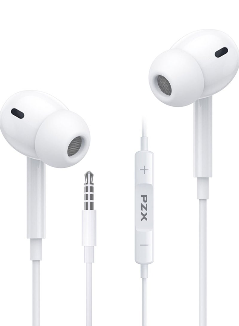 PZX In-Ear Earphone Headset with Mic White - Image 2
