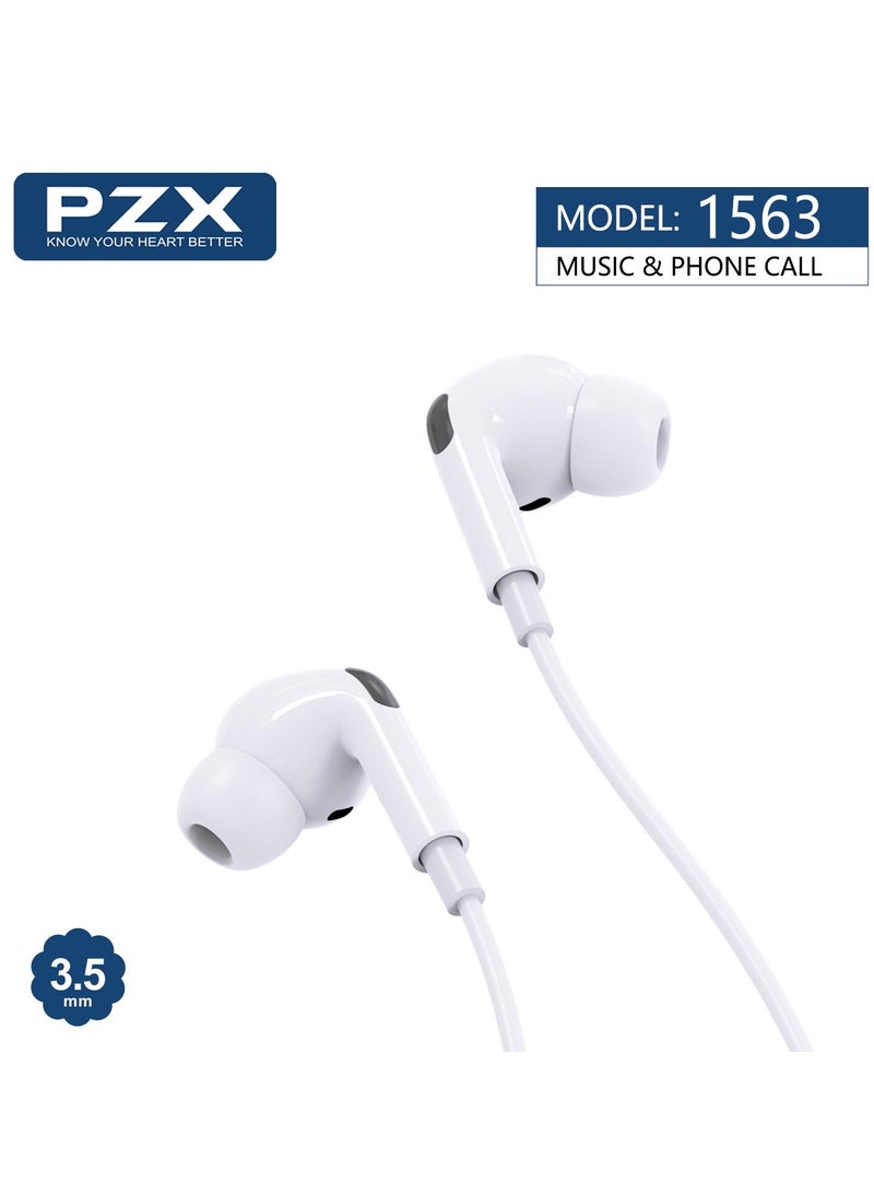 PZX In-Ear Earphone Headset with Mic White - Image 3