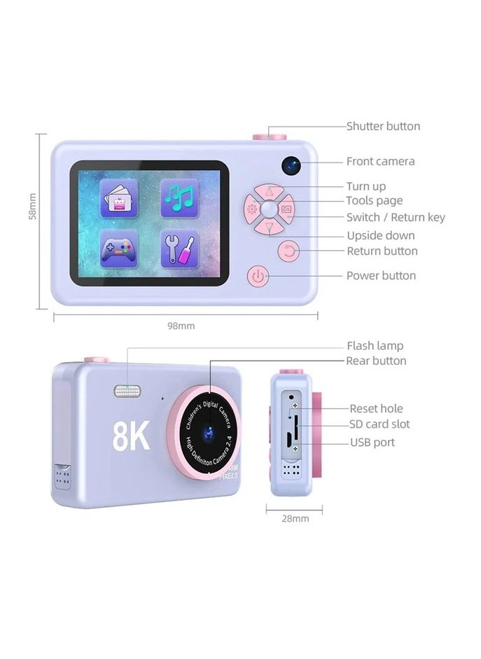 Generic - Portable Rechargeable Mini Camera for Kids 48MP Full HD 1080P Front and Rear Cameras - Image 1
