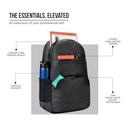 Gear Vintage2 Anti Theft Faux Leather 28 Ltrs Black Laptop Backpack (LBPVG2LTH0101) - Image 5