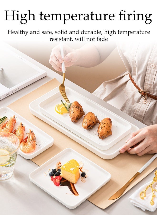 DUNISO 5 Pcs Non Stick Pizza Pan,Ceramic Dinner Plates Set, Premium Porcelain Dinner Set,Porcelain Baking Mould Plate,Resistant to High Temperatures,Colorfast,Microwave/Oven/Disinfection Cabinet/Dishwasher Safe,for Salad,Pizza,Steak,Buffet - Image 4