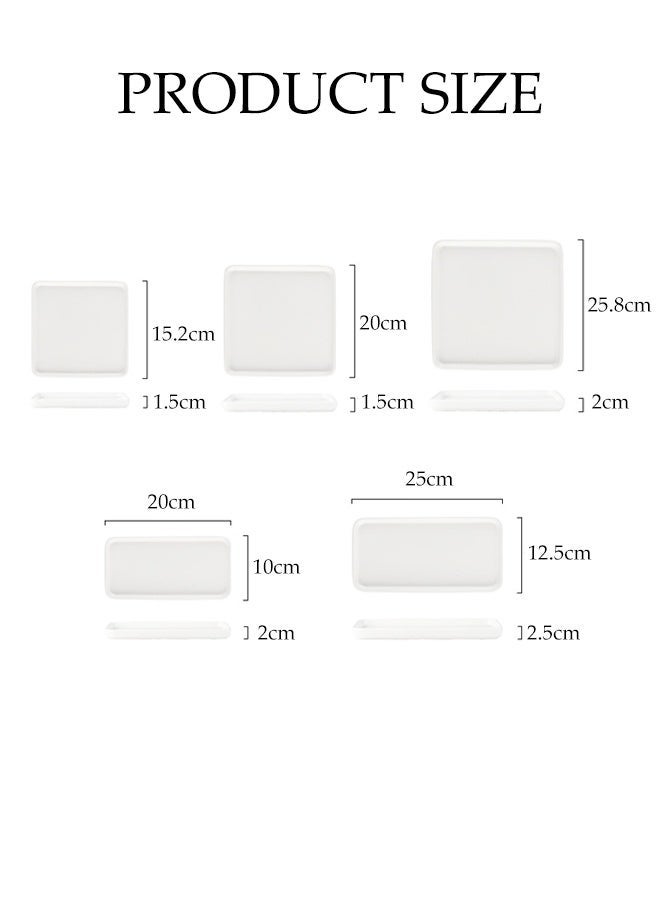DUNISO 5 Pcs Non Stick Pizza Pan,Ceramic Dinner Plates Set, Premium Porcelain Dinner Set,Porcelain Baking Mould Plate,Resistant to High Temperatures,Colorfast,Microwave/Oven/Disinfection Cabinet/Dishwasher Safe,for Salad,Pizza,Steak,Buffet - Image 2
