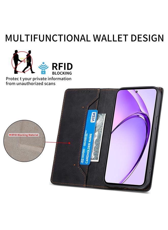 S-TOP Case For OPPO A3 Pro 5G Business Solid Color Magnetic RFID Leather Phone Case - Image 3