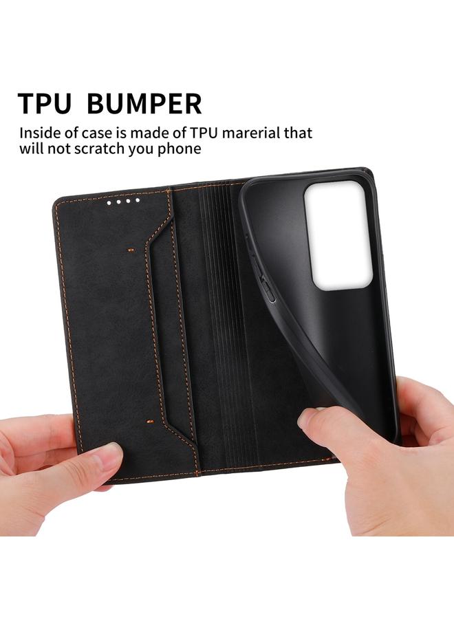 S-TOP Case For OPPO A3 Pro 5G Business Solid Color Magnetic RFID Leather Phone Case - Image 5