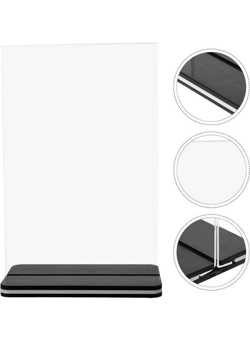 بتيمفم مجموعة من 5 حوامل لافتات طاولة أكريليك A5، حوامل عرض عمودية مزدوجة الجوانب مع قاعدة T ثابتة للقوائم والنشرات والمطاعم والمكاتب ومتاجر البيع بالتجزئة والفعاليات (15×21 سم) - Image 3