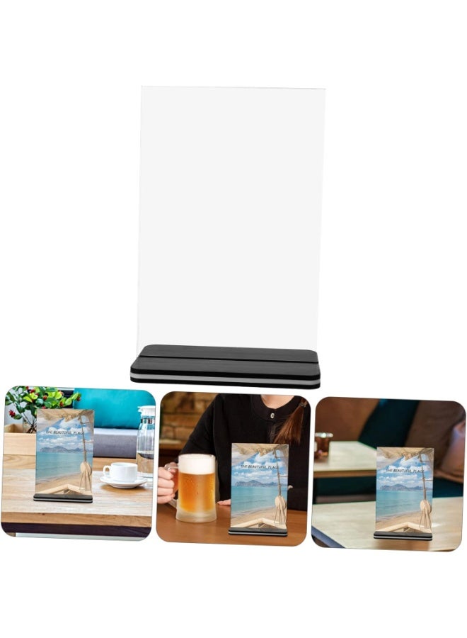 بتيمفم مجموعة من 5 حوامل لافتات طاولة أكريليك A5، حوامل عرض عمودية مزدوجة الجوانب مع قاعدة T ثابتة للقوائم والنشرات والمطاعم والمكاتب ومتاجر البيع بالتجزئة والفعاليات (15×21 سم) - Image 4