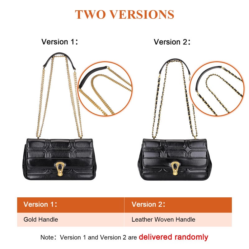 Over Earth Quilted Leather Crossbody Bags for Women Designer Trendy Shoulder Bag Small Chain Purse(O231E Black) - Image 3