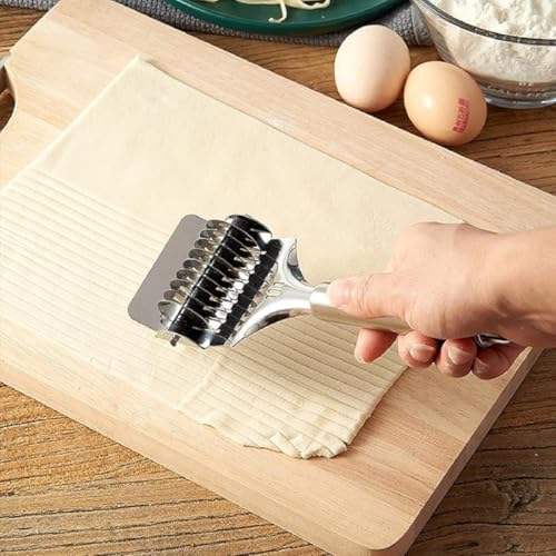 PUTHAK Pasta Noodle Cutter,High Grade Stainless Steel Pasta Spaghetti Maker Noodle Lattice Roller,Dough Cutter Mincer Kitchen Cooking Tools - Image 4