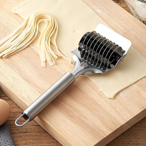 PUTHAK Pasta Noodle Cutter,High Grade Stainless Steel Pasta Spaghetti Maker Noodle Lattice Roller,Dough Cutter Mincer Kitchen Cooking Tools - Image 3