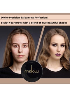MELLOW Cosmetics Brow Duo Luminous Eyebrow Powder For Natural Looking Voluminous Brows Eyebrow Filler For Brows Vegan Brow Definer Taupe  - Image 2