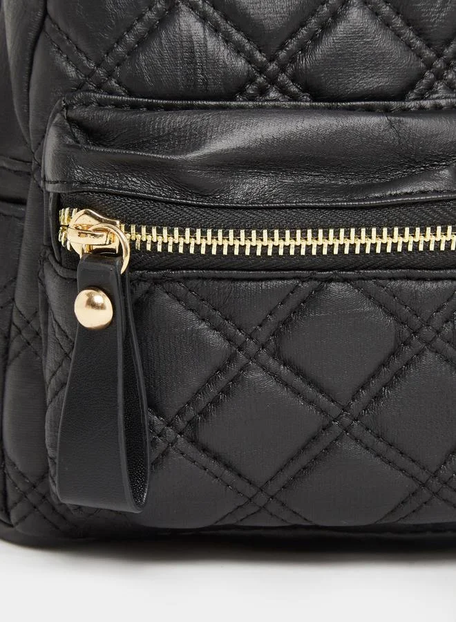 Styli Styli Black Quilted Mini Backpack