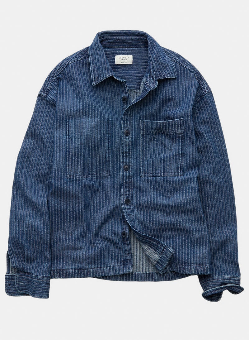 American Eagle AE Herringbone Shacket - Image 3