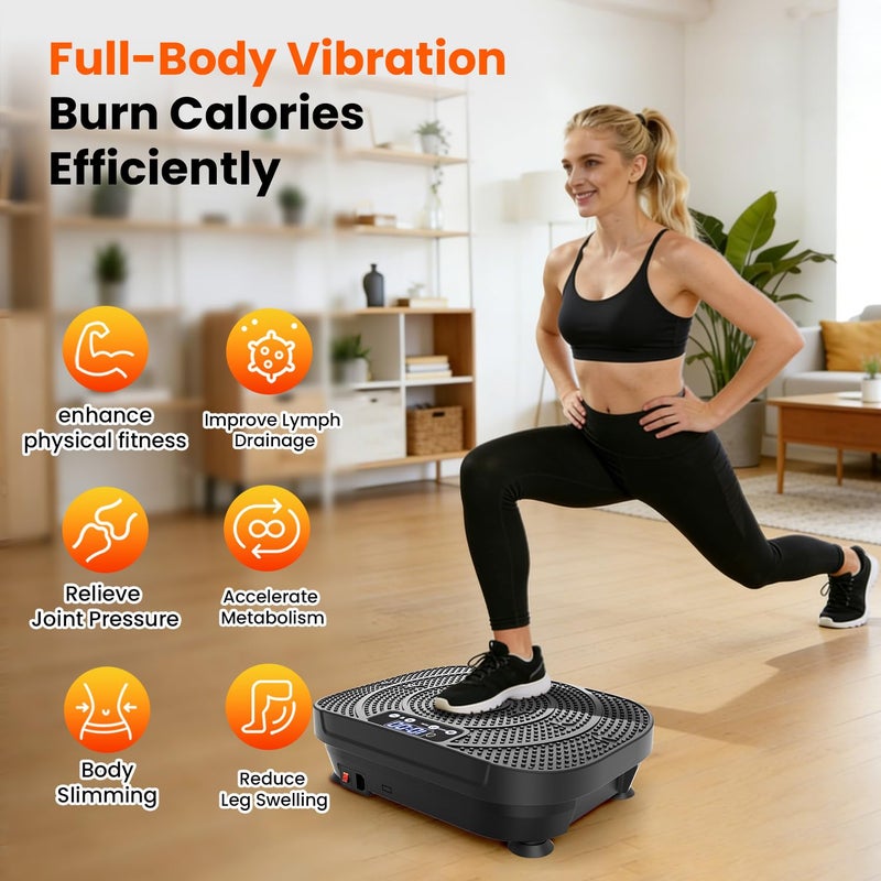 AXV Vibration Plate Platform Exercise Machine Fitness Vibrating Shaking Full Body Shaker Workout Vibrate Stand Shake Board Sport Gym for Weight Loss Lymphatic Drainage for Women Men - Image 5