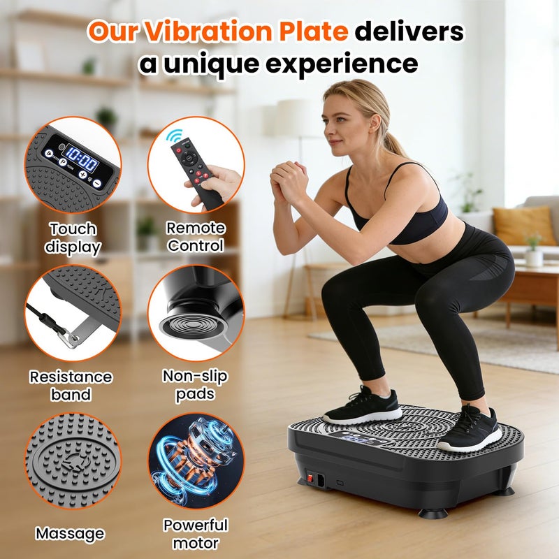 AXV Vibration Plate Platform Exercise Machine Fitness Vibrating Shaking Full Body Shaker Workout Vibrate Stand Shake Board Sport Gym for Weight Loss Lymphatic Drainage for Women Men - Image 4