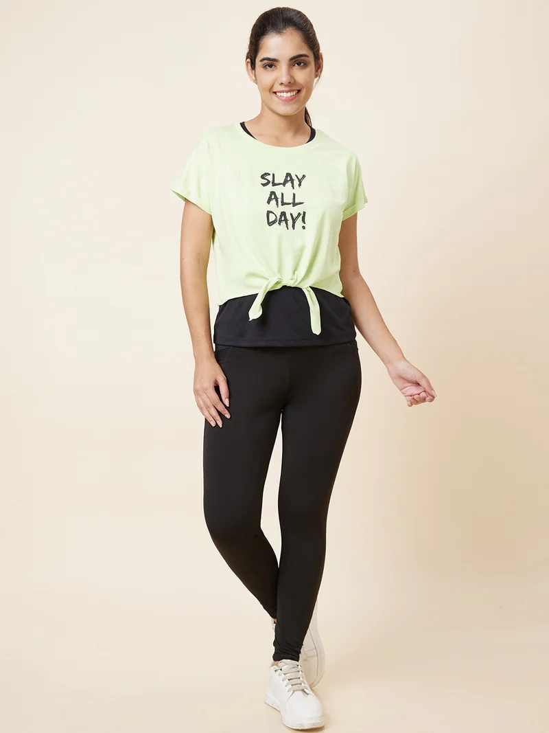 globus Women Typography Printed Pure Cotton T-Shirt