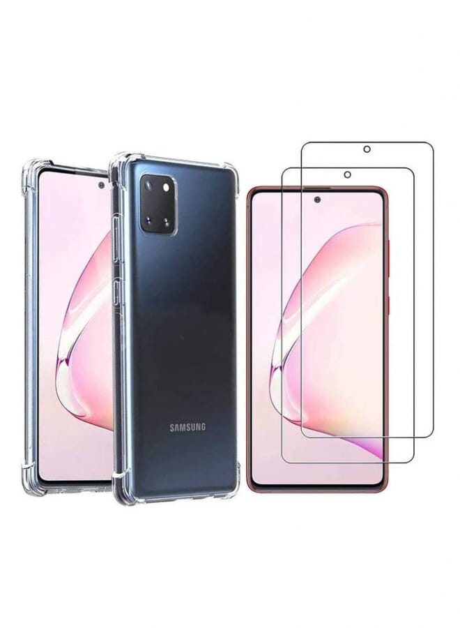 vesus 2+1 Pack Screen Protector And Clear Case Cover For Samsung Galaxy Note 10 Lite