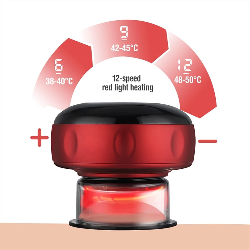 Phyzioline Electric Cupping Massager, Electronic Cupping Therapy Set, 3 In 1 Cupping Set, Cellulite Massager, 12-gear Red Light Heating, for Cupping, Scraping and Massage - Image 4