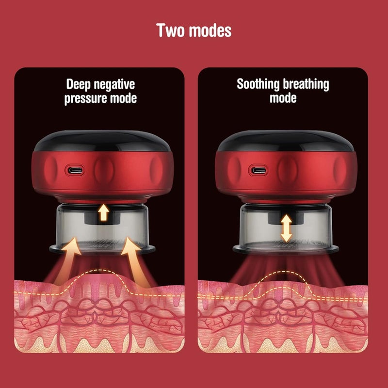 Phyzioline Electric Cupping Massager, Electronic Cupping Therapy Set, 3 In 1 Cupping Set, Cellulite Massager, 12-gear Red Light Heating, for Cupping, Scraping and Massage - Image 5