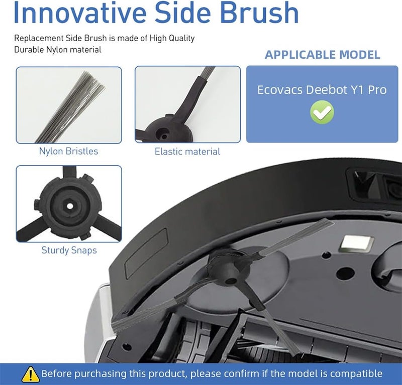 HASTHIP ® 13-Pack Replacement Kit for Ecovacs Deebot Y1 Pro/Y1,Includes 4 Microfiber Mopping Pads,4 Filters Side Brushes 1 Cleaning Tool Accessories Compatible with Robot Vacuum Cleaner - Image 2