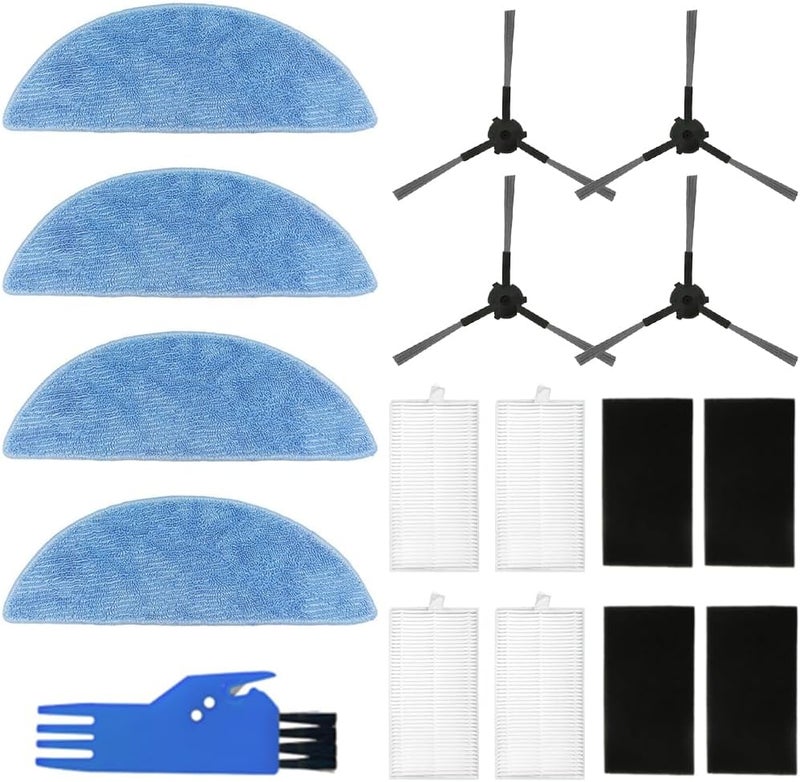 HASTHIP ® 13-Pack Replacement Kit for Ecovacs Deebot Y1 Pro/Y1,Includes 4 Microfiber Mopping Pads,4 Filters Side Brushes 1 Cleaning Tool Accessories Compatible with Robot Vacuum Cleaner - Image 1