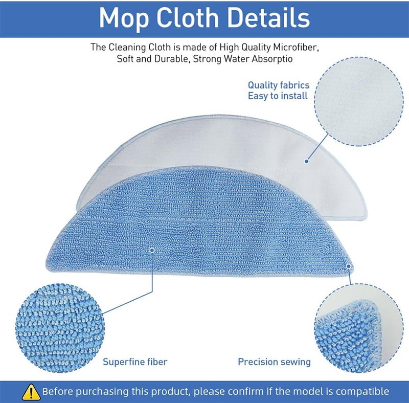 HASTHIP ® 13-Pack Replacement Kit for Ecovacs Deebot Y1 Pro/Y1,Includes 4 Microfiber Mopping Pads,4 Filters Side Brushes 1 Cleaning Tool Accessories Compatible with Robot Vacuum Cleaner - Image 5
