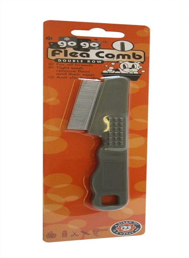 GoGo Pet Products Deluxe Cat and Dog Flea Double Row Pet Grooming Comb - Image 1