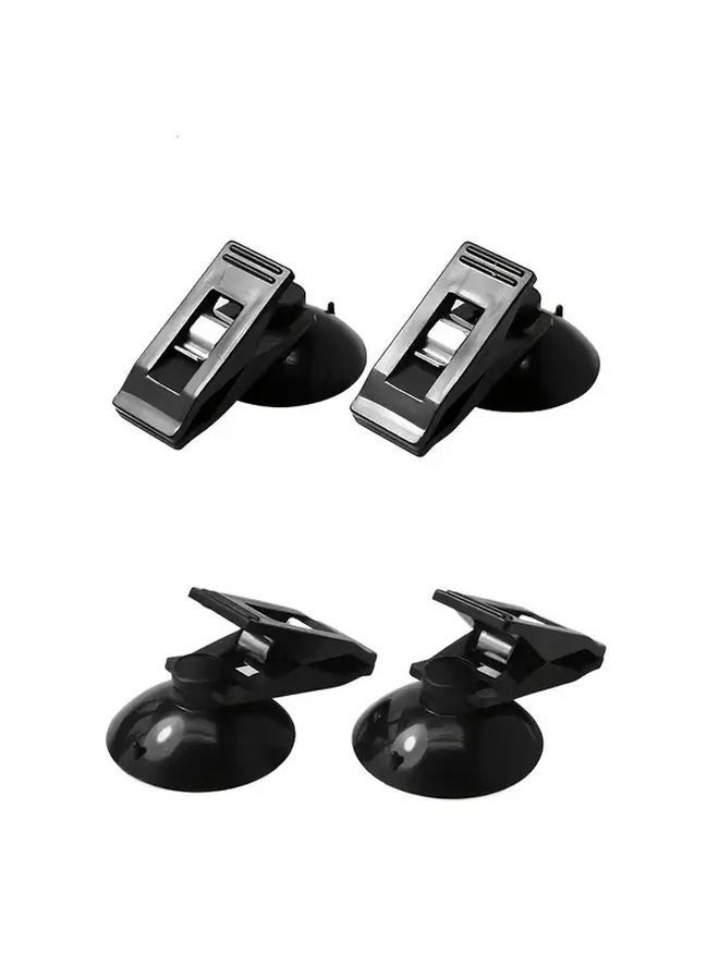 4 Black Suction Cup Clips Strong Window Windshield Holder For Sun Visors Tickets - Image 3