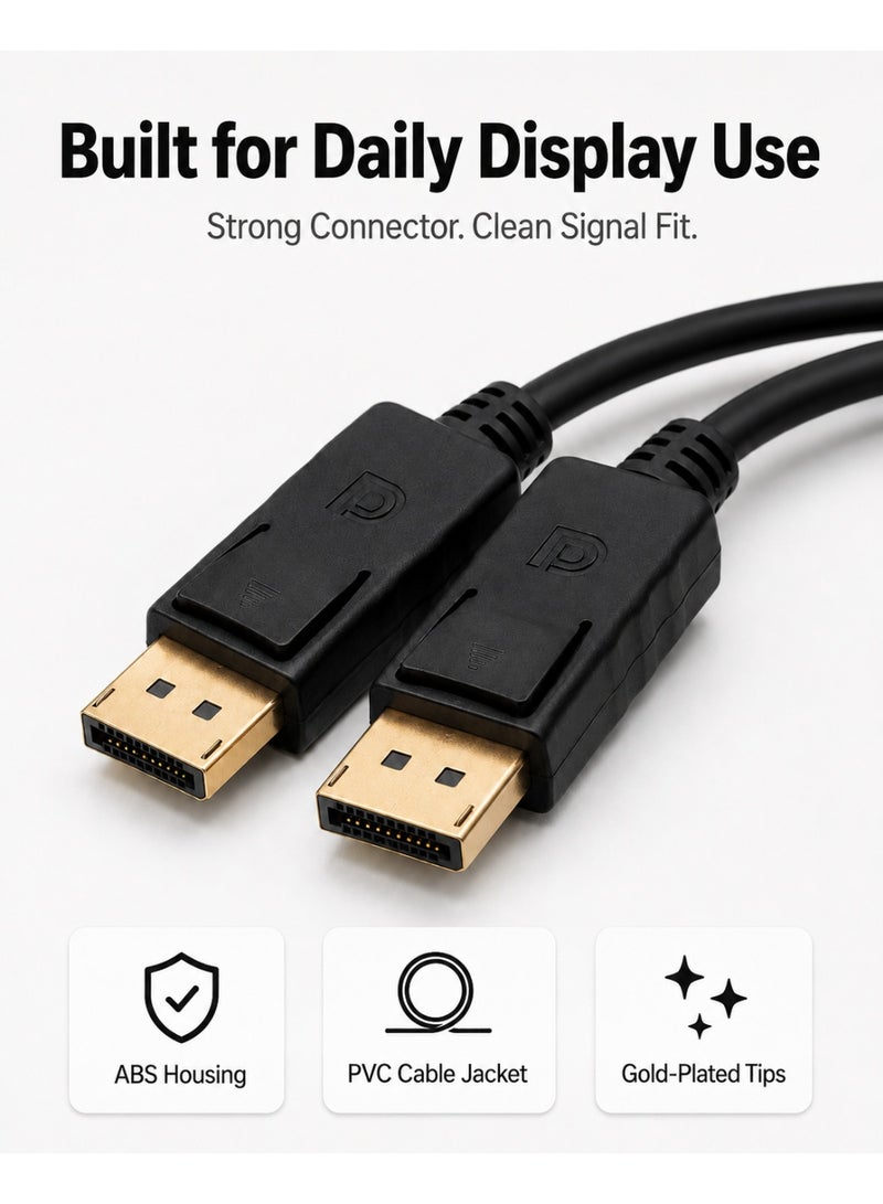 FUJISHKA DP 1.4 DisplayPort to DisplayPort Cable for PC and Monitor - 5M Black - Image 5