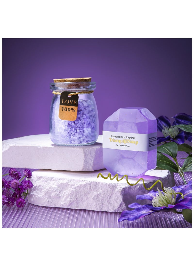 Remy Belle Remy Belle Gift Basket for Women - 6PC Scented Candles & Bath Bombs Set, Gifts for Women (Purple)  - Image 5