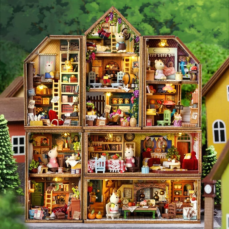 CUTEROOM Diy Miniature House Kit  Cuteroom Mini House Kit For Adult To Build  Wooden Dollhouse Making Kit With Furniture  Christmas Birthday Gifts- Bagel Time - Image 2