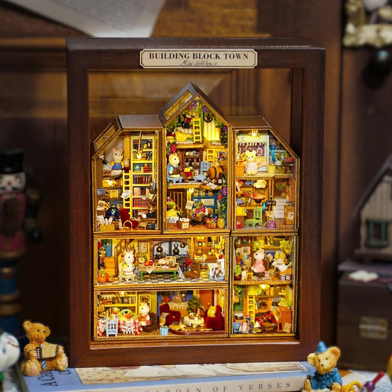 CUTEROOM Diy Miniature House Kit  Cuteroom Mini House Kit For Adult To Build  Wooden Dollhouse Making Kit With Furniture  Christmas Birthday Gifts- Bagel Time - Image 1