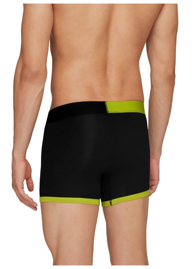 XYXX XYXX Men's Underwear Dualist IntelliSoft Antimicrobial Micro Modal Trunk Pack of 3 (Lime Punch & Black;Navigate & Black Iris;Brilliant Blue & Black Iris; XL)  - Image 3