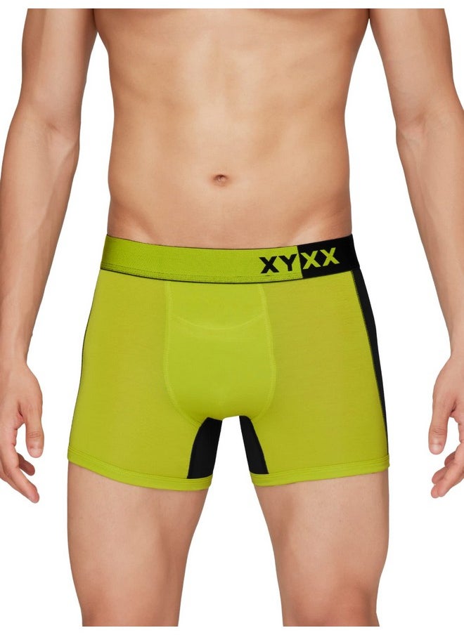 XYXX XYXX Men's Underwear Dualist IntelliSoft Antimicrobial Micro Modal Trunk Pack of 3 (Lime Punch & Black;Navigate & Black Iris;Brilliant Blue & Black Iris; XL)  - Image 2