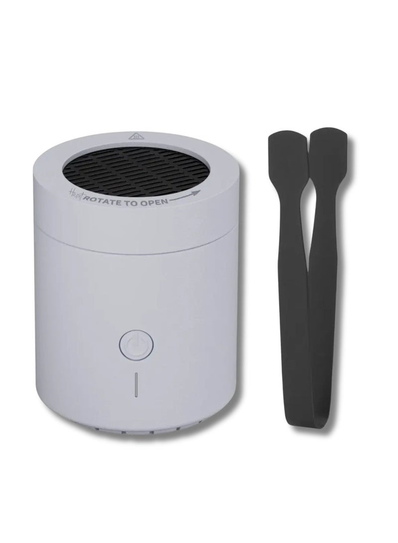 ELTRAZONE Portable Electronic Incense Burner Smart Electric Bakhoor Burner USB Rechargeable Mini Oud Bukhoon Diffuser White - Image 1