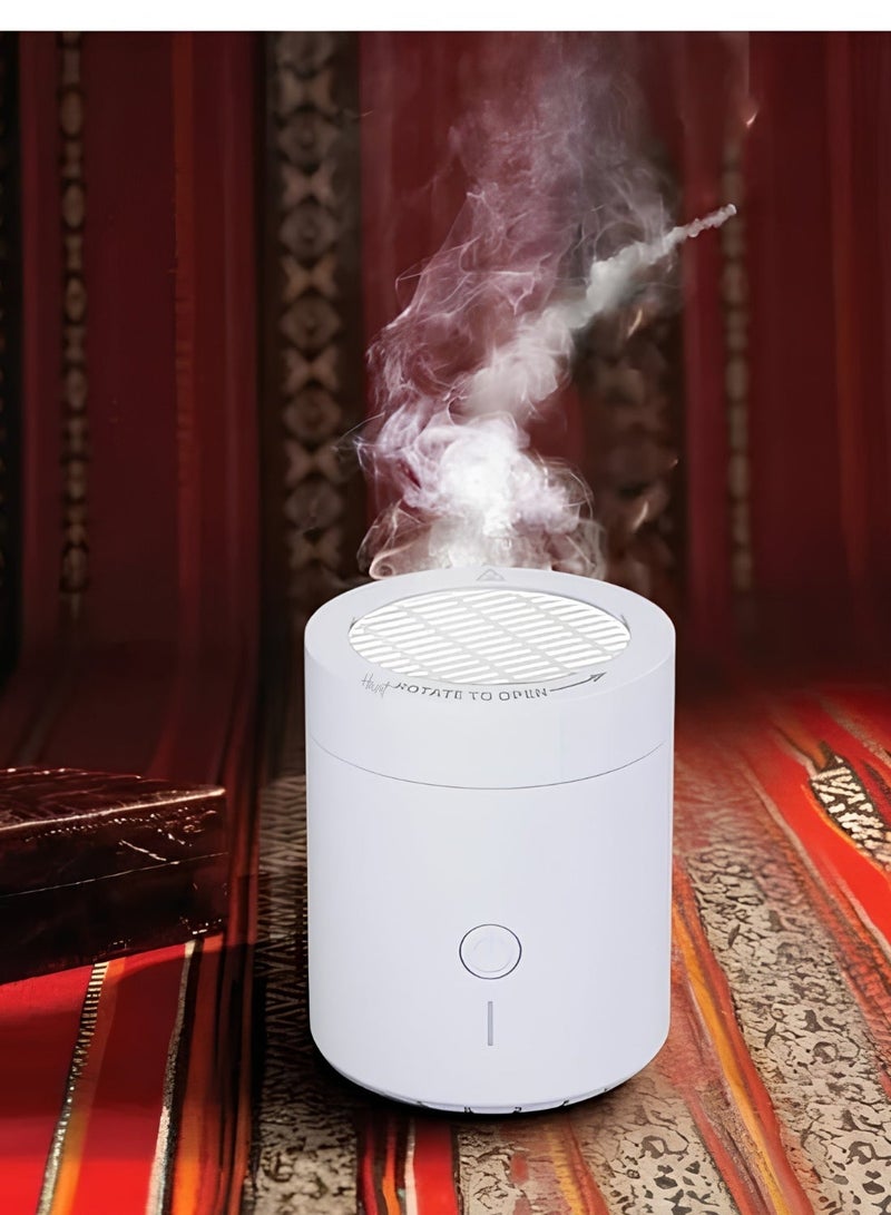 ELTRAZONE Portable Electronic Incense Burner Smart Electric Bakhoor Burner USB Rechargeable Mini Oud Bukhoon Diffuser White - Image 5
