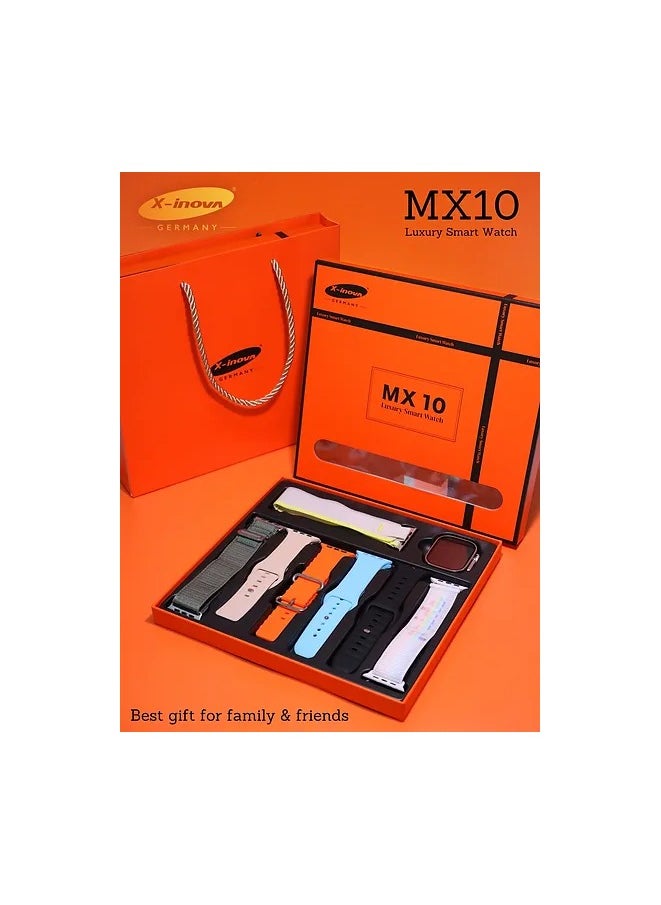 X-Inova - smart watch x-inova MX10 germany,7 fashionable watch straps,AI Voice Assistant,One-Button Connection,Shake to Take Photo,Bluetooth Call,Health Monitoring,Music Control,Always-on Clock-orange - Image 1