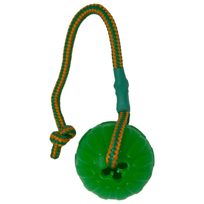 Starmark Everlasting Fun Ball on a Rope Dog Toy,Greens,Medium/Large - Image 2