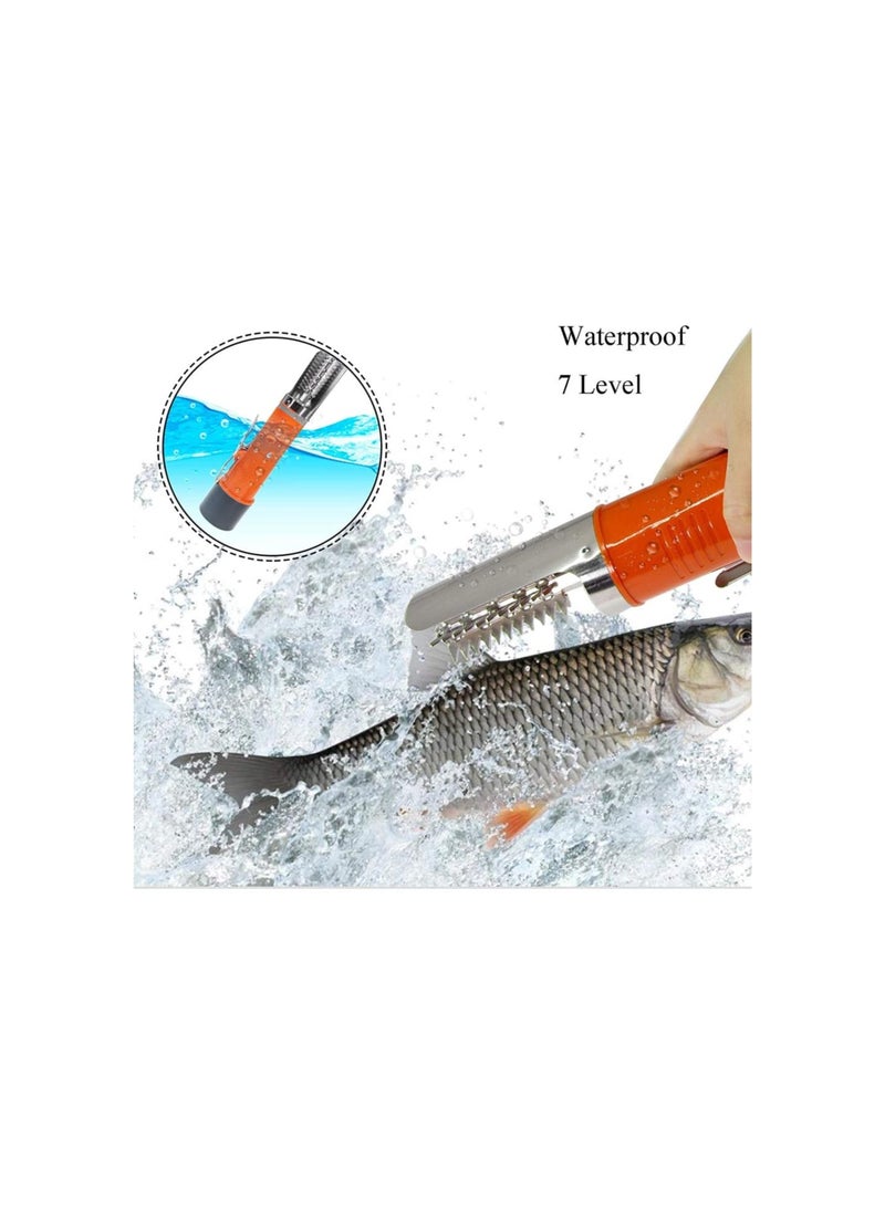 Powerful Electric Fish Scraper Cordless Fish Scaler Cleaner Automatic Fish Scale Remover with a Manual Scaler (2 Batteries)