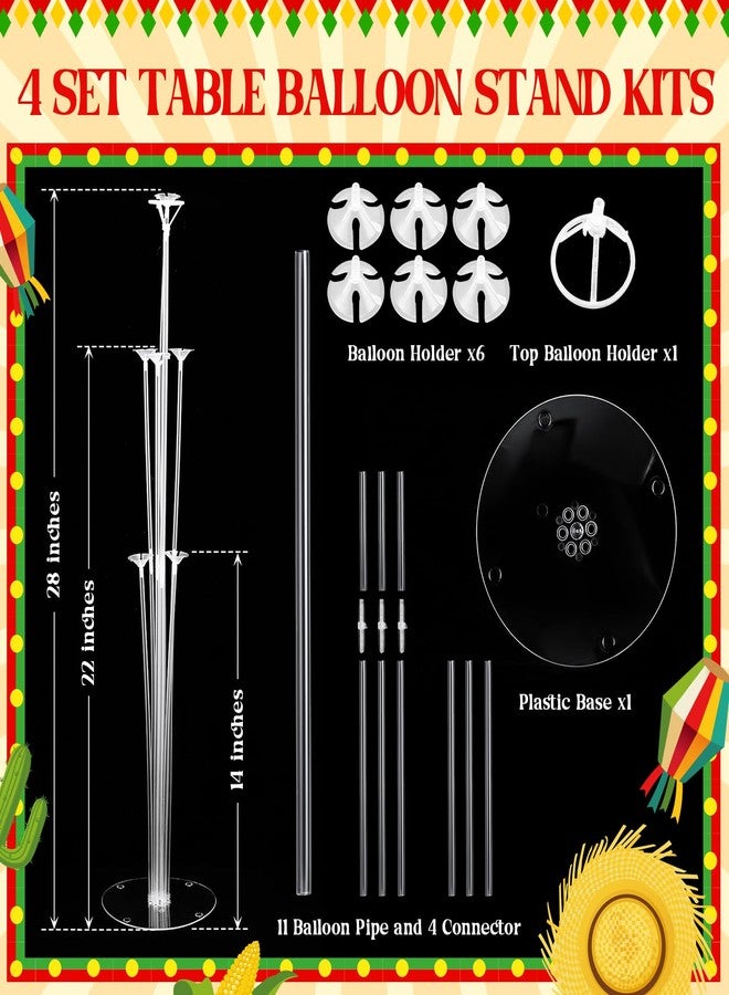 Lunmon 4 Set Juneteenth Balloon Stand Kit for Table with Base Centerpieces Reggae Red Black Green Black History Month Rasta Balloons Holder for African American Independence Party Decorations - Image 3