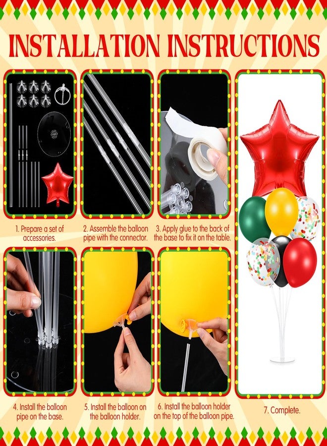 Lunmon 4 Set Juneteenth Balloon Stand Kit for Table with Base Centerpieces Reggae Red Black Green Black History Month Rasta Balloons Holder for African American Independence Party Decorations - Image 4