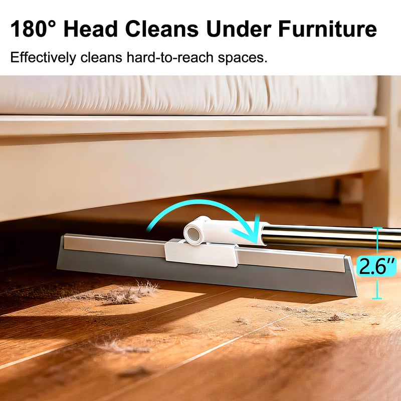 Purexa Professional Air Broom for Water & Pet Hair Removal, Floor Squeegee for Tile, Hardwood & Under-Furniture Cleaning with 51â€³-58â€³ Telescoping Handle & 180Â° Rotating Head - Image 3