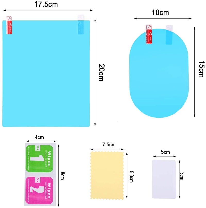 HSR Anti Fog Film Car Rear View Mirror Rain-Proof Anti Water Mist, HD Nano Film Anti-Glare,Anti-Scratch,Rainproof (2 PCs Oval + 2 PCs Square) - Image 3