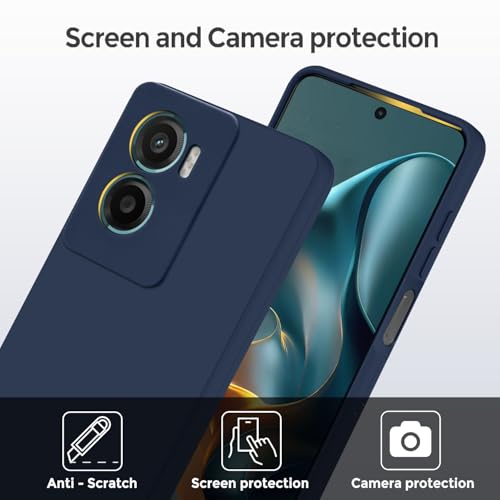 SBMS Silicone Back Cover Case for Motorola Moto G05 | Soft Micro-Fibre Lining Inside | Camera Protection Bump | Shockproof Back Cover Case for Motorola Moto G05 (Blue) - Image 2